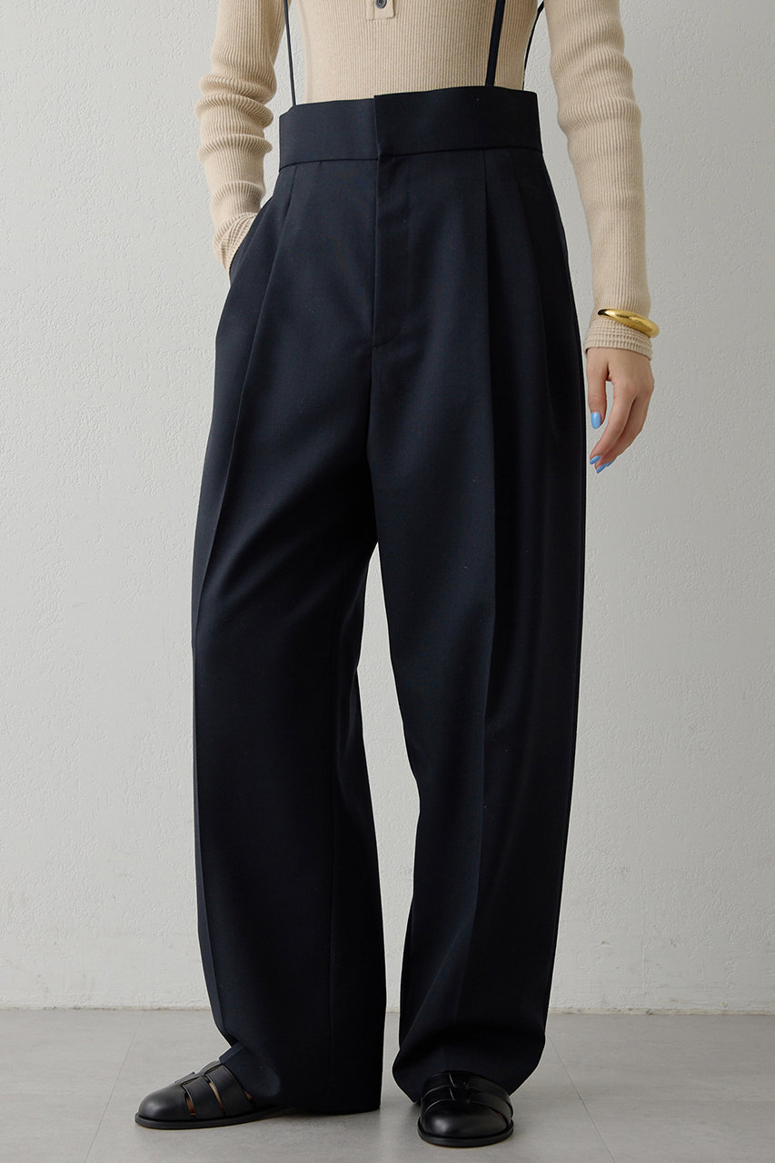 ウィム ガゼット/Whim Gazetteの【予約販売】ハイウエストタックパンツ(ブラック/WGZ1061102A0003)