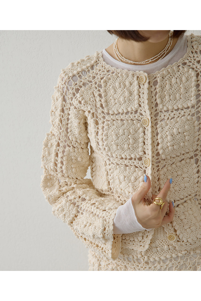 Whim Gazette(ウィム ガゼット)｜ハンドクロシェカーデ/エクリュ の