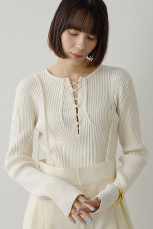 ウィム ガゼット/Whim Gazetteの【予約販売】RAW SILKレースアッププルオーバー(110300/110301)