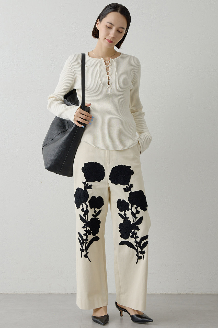 Whim Gazette(ウィム ガゼット)｜【予約販売】コード刺繍パンツ