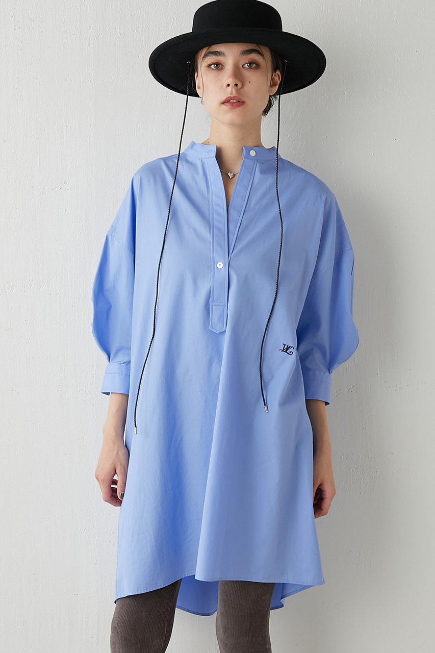 ウィム ガゼット/Whim Gazetteの【予約販売】刺繍チュニックシャツ(サックスブルー/WGZ1061104A0009)