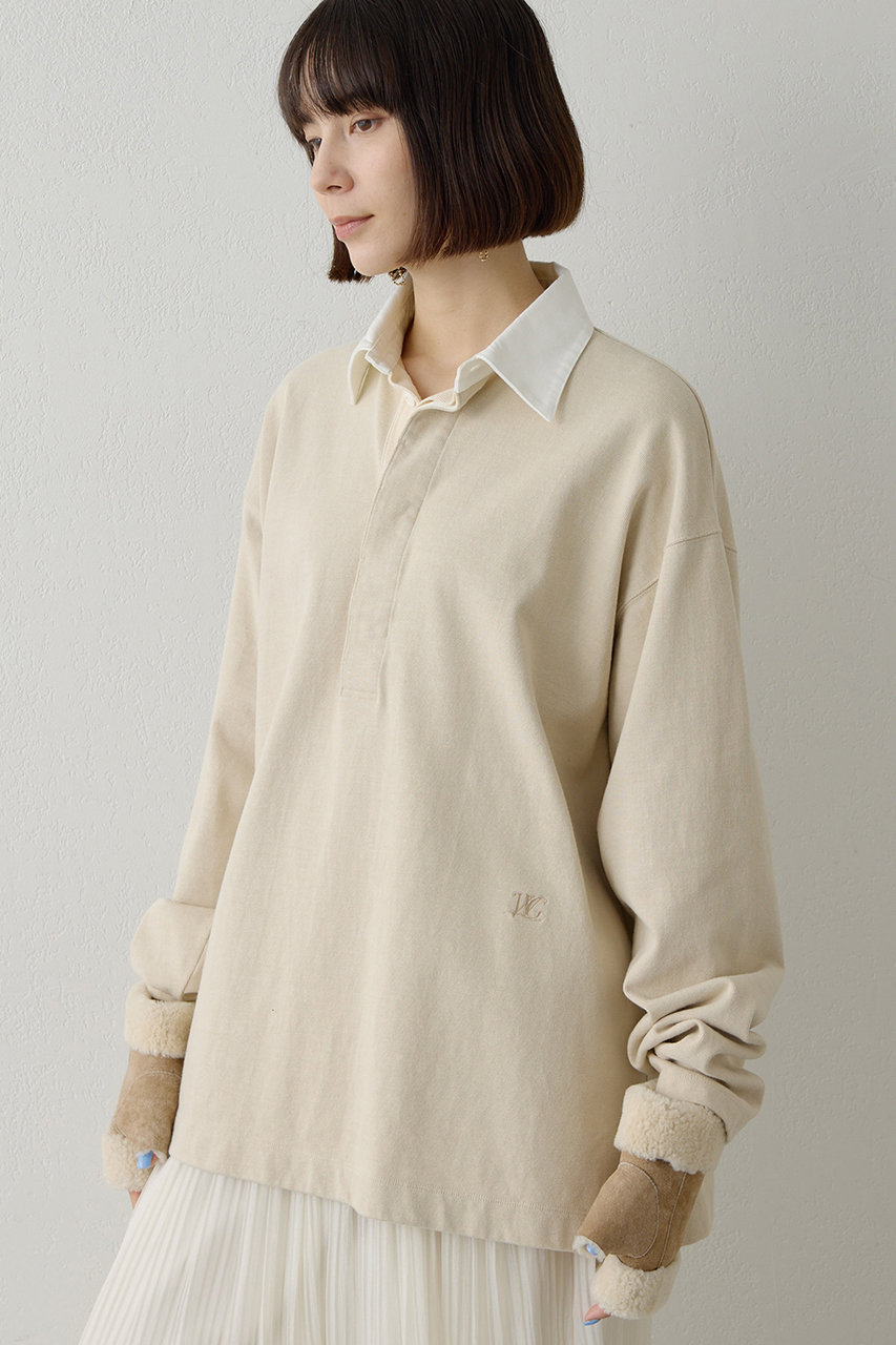 ウィム ガゼット/Whim Gazetteの【予約販売】刺繍ラガーシャツ(ベージュ/WGZ1061106A0007)