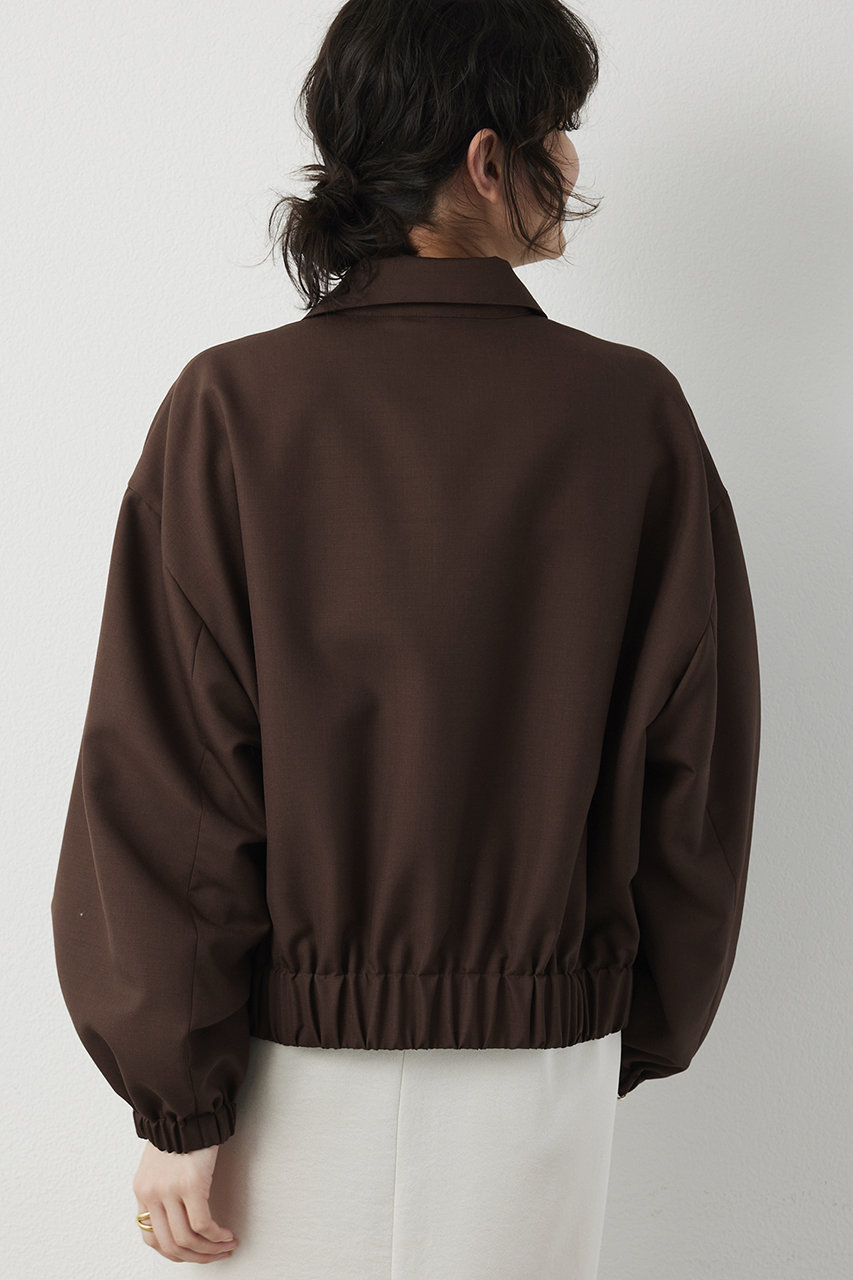 Whim Gazette(ウィム ガゼット)｜平織りジップブルゾン/ブラウン の