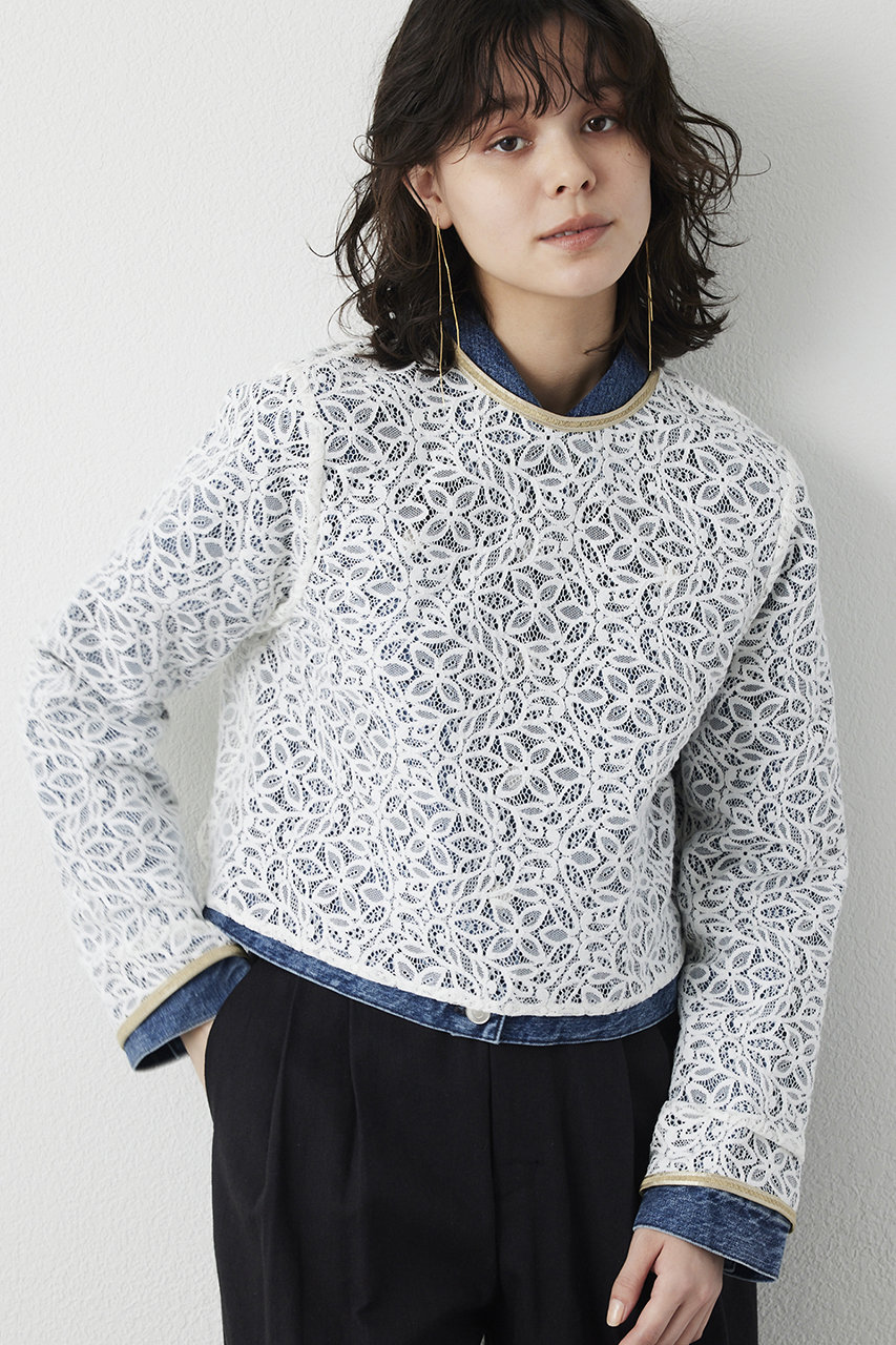 【THE PAUSE】ボタニカルレースブラウス