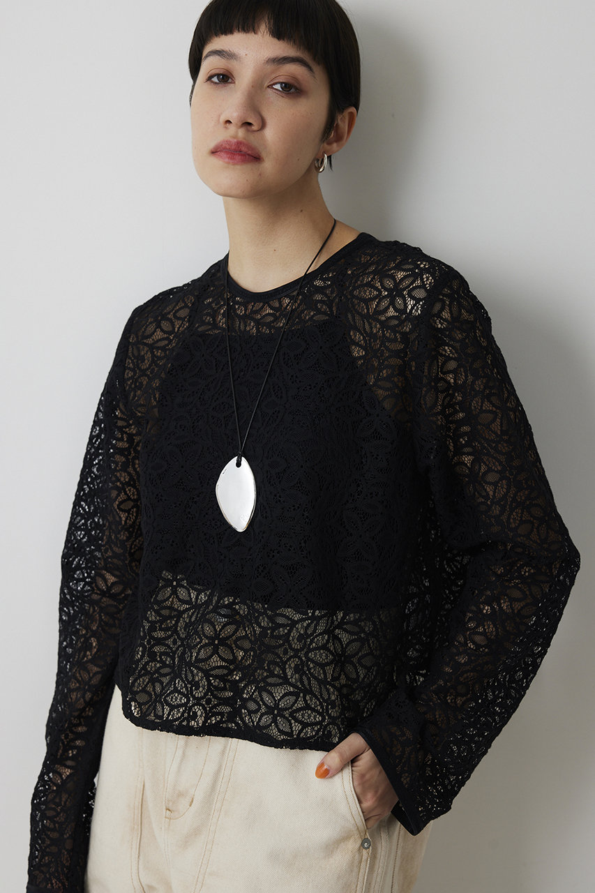 ウィム ガゼット/Whim Gazetteの【予約販売】【THE PAUSE】ボタニカルレースブラウス(ブラック/WGP1061104A0002)