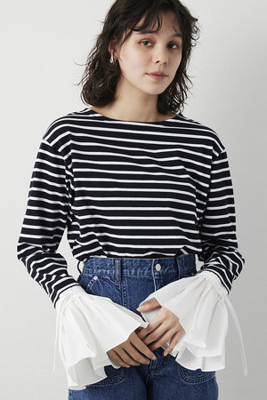 ウィム ガゼット/Whim Gazetteの【予約販売】【THE PAUSE】フレアカフスボーダープルオーバー(110100/110103)