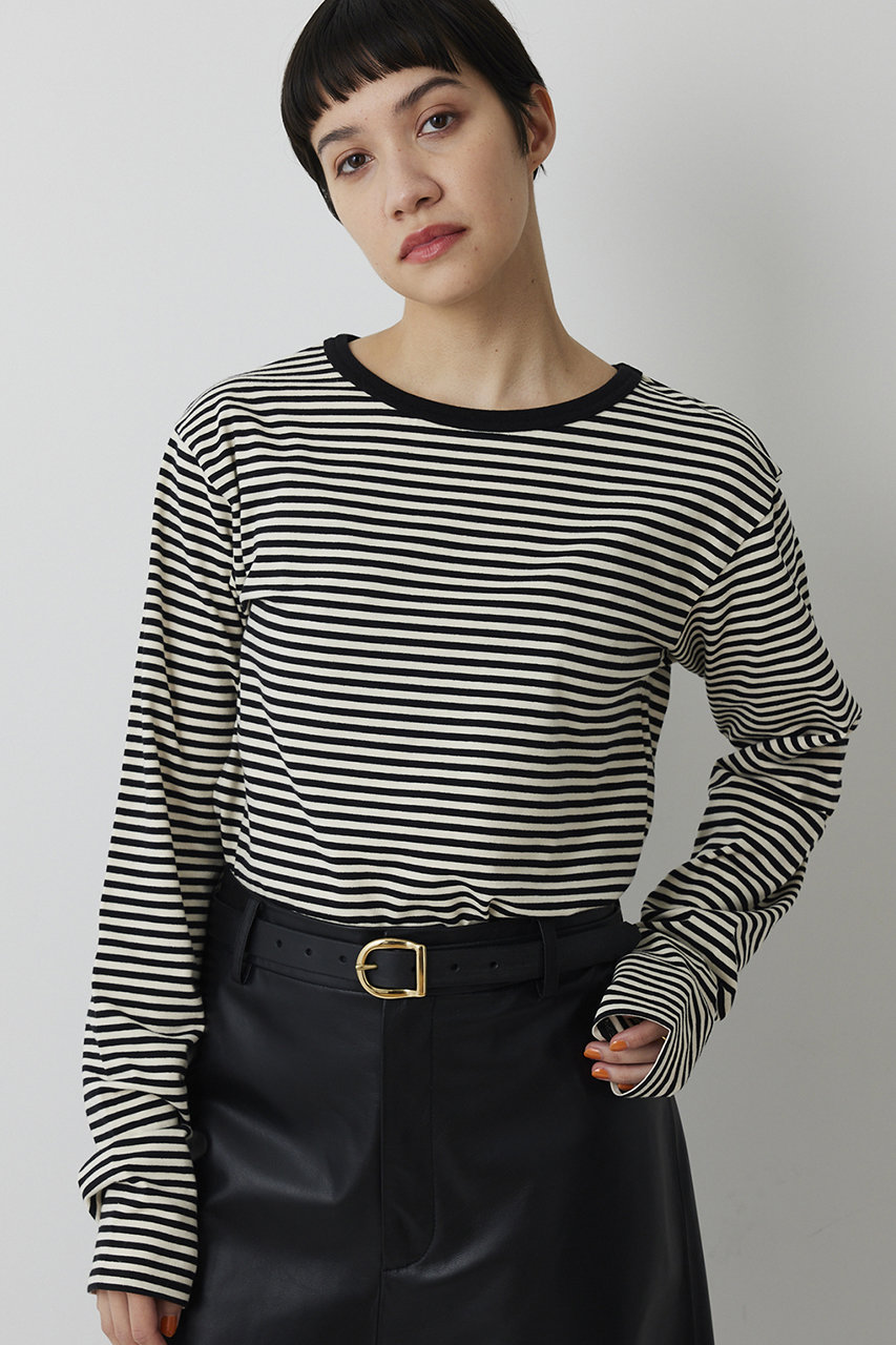 ウィム ガゼット/Whim Gazetteの【予約販売】【THE PAUSE】ボーダーロンTEE(ブラック/WGP1061106A0002)