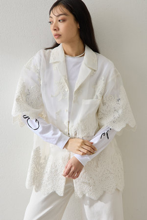 ウィム ガゼット/Whim Gazetteの【予約販売】オーガンジーレースシャツ(110400/110402)