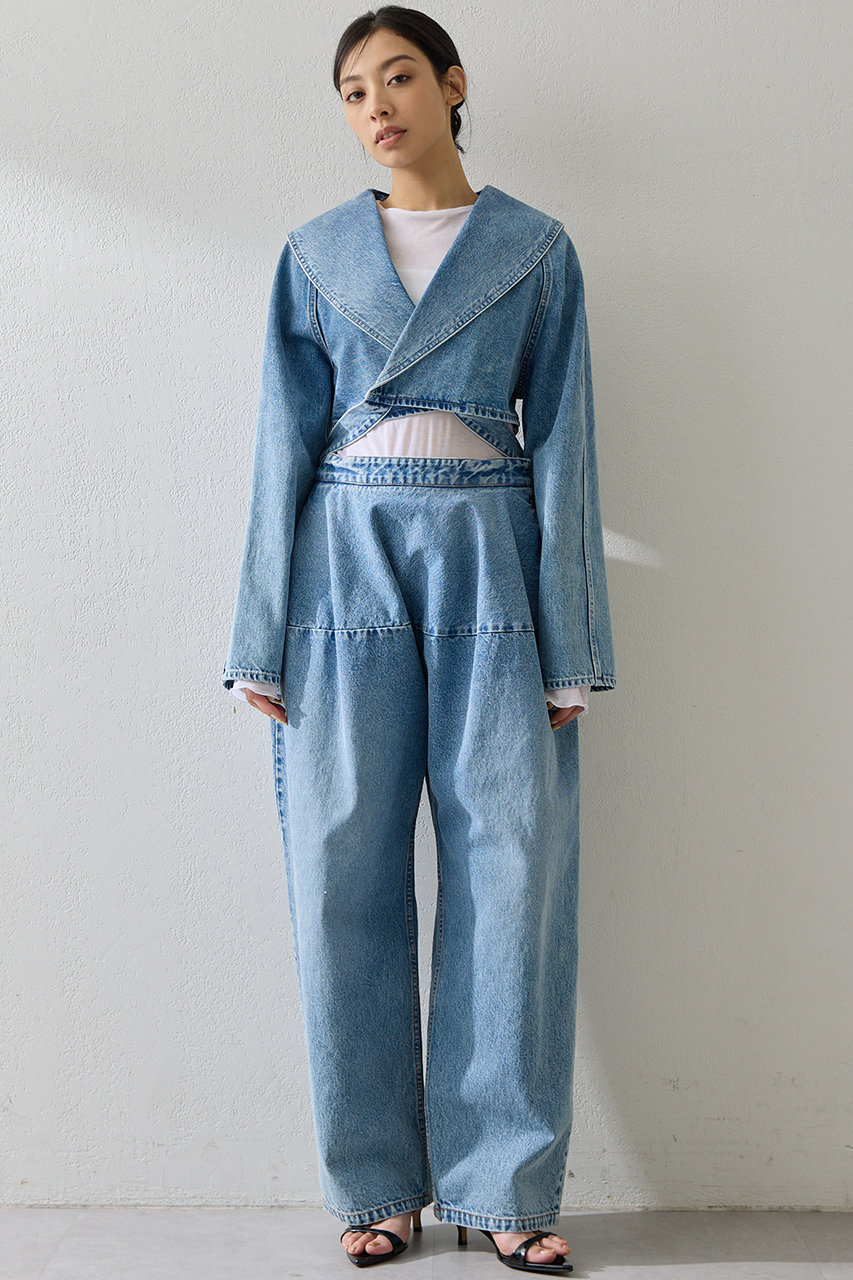 Whim Gazette(ウィム ガゼット)｜バックリボンデニムジャケット/ブルー