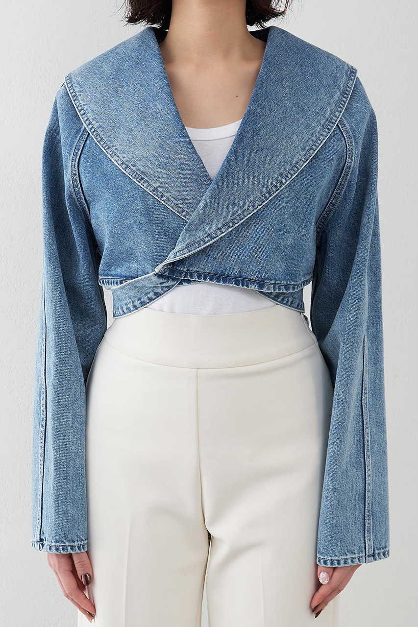 Whim Gazette(ウィム ガゼット)｜バックリボンデニムジャケット/ブルー