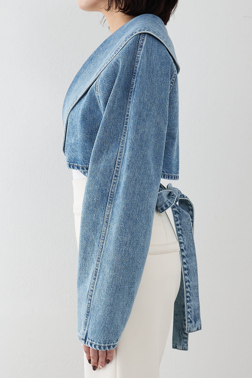 Whim Gazette(ウィム ガゼット)｜バックリボンデニムジャケット/ブルー