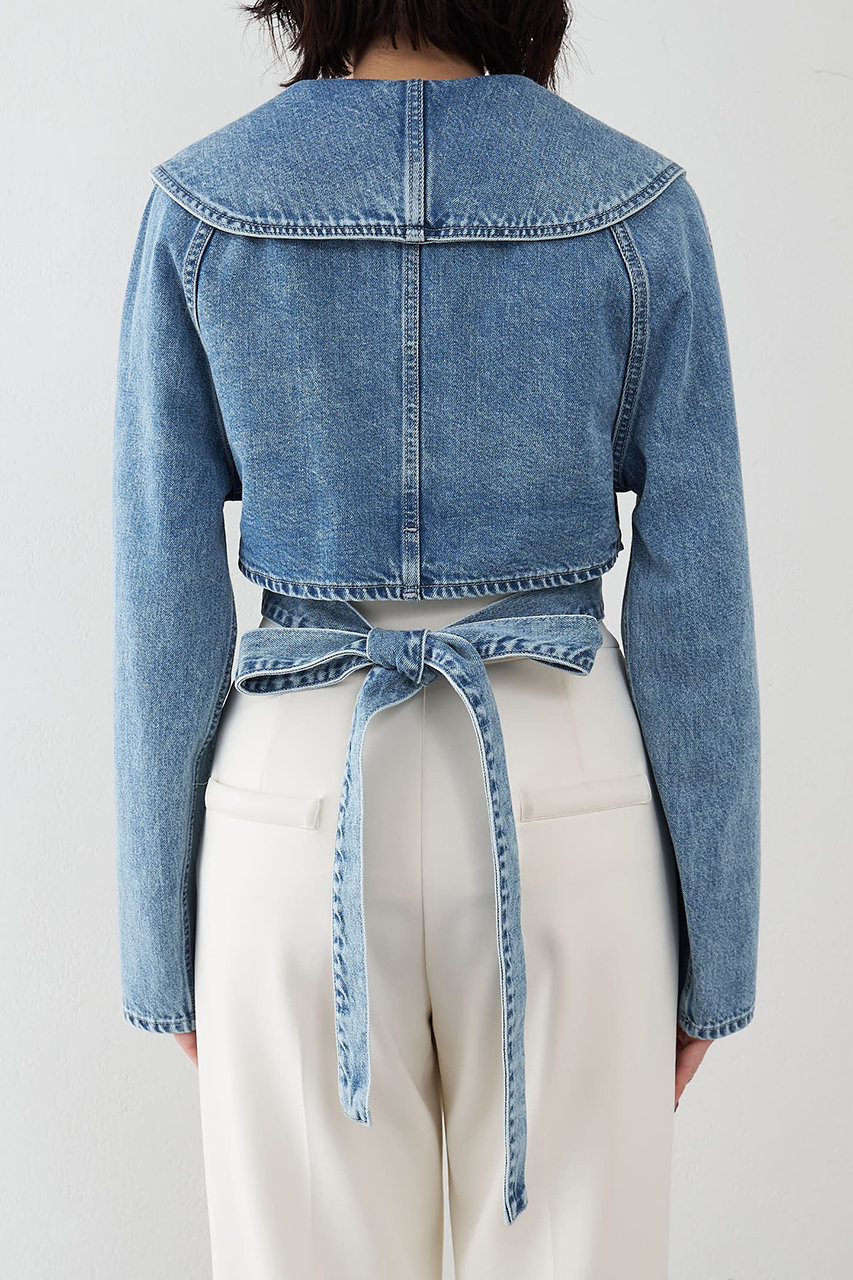 Whim Gazette(ウィム ガゼット)｜バックリボンデニムジャケット/ブルー