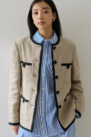 ウィム ガゼット/Whim Gazetteの【予約販売】リネンパイピングジャケット(110800/110801)