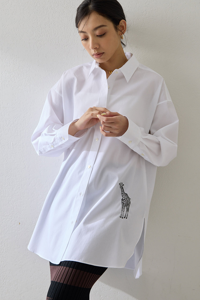 ウィム ガゼット/Whim Gazetteの【予約販売】アニマル刺繍シャツ(オフホワイト/WGZ1061204A0009)