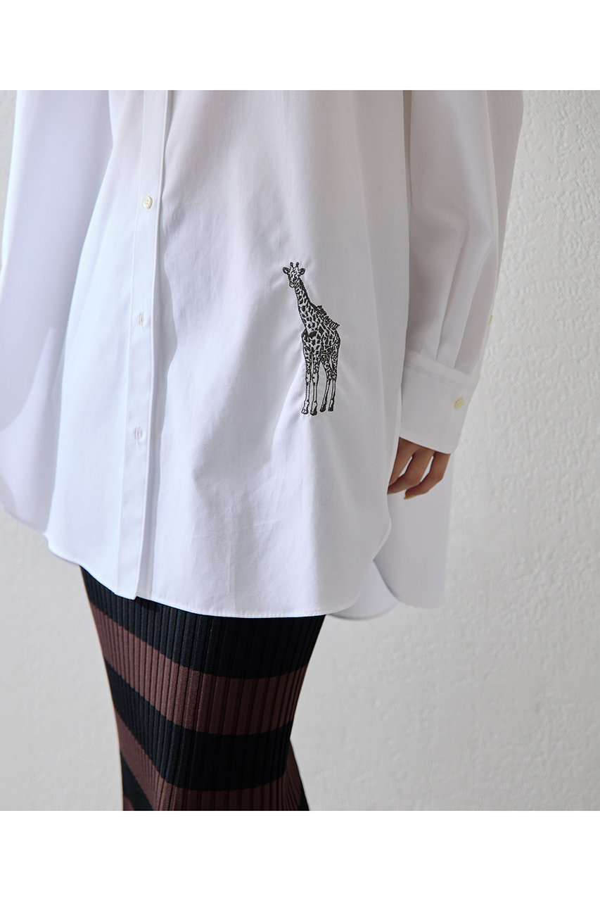 Whim Gazette(ウィム ガゼット)｜アニマル刺繍シャツ/オフホワイト の