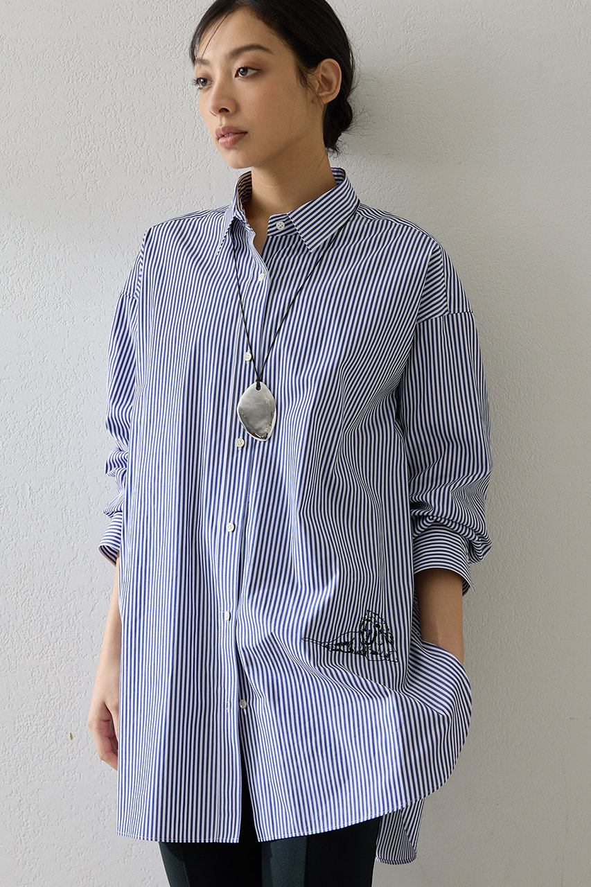 ウィム ガゼット/Whim Gazetteの【予約販売】アニマル刺繍シャツ(ブルー/WGZ1061204A0009)