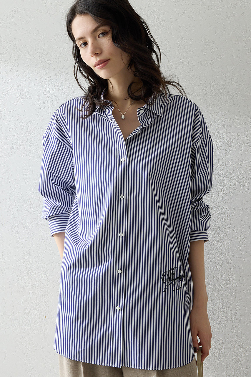 ウィム ガゼット/Whim Gazetteの【予約販売】Thomas Masonアニマル刺繍シャツ(ブルー/WGZ1061204A0010)