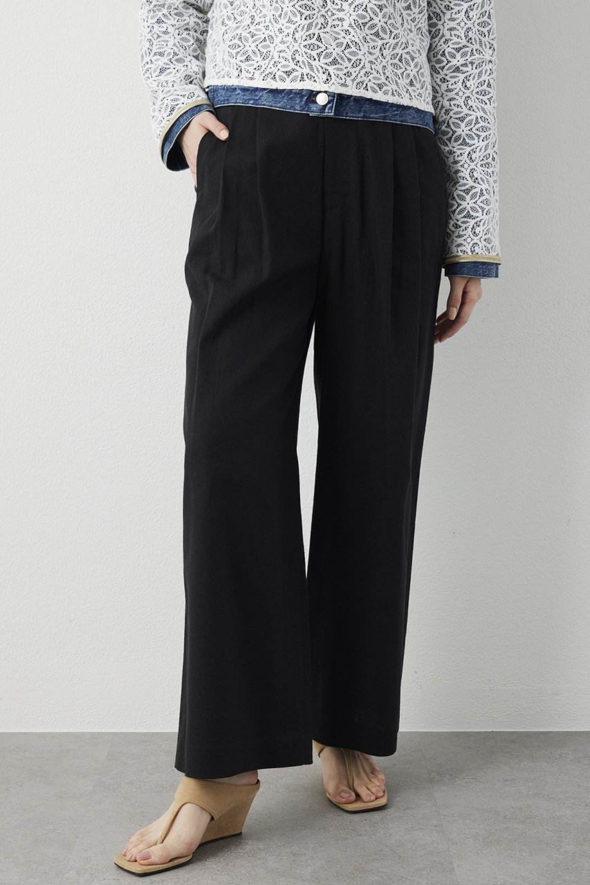 【THE PAUSE】コットンリネンタックパンツ