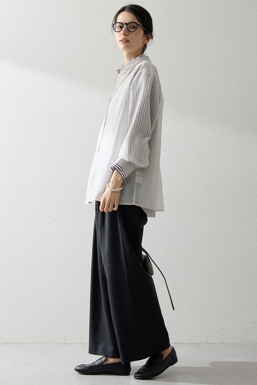 THE PAUSE Whim Gazette リネンタックワイドパンツ 麻100 Whim Gazette