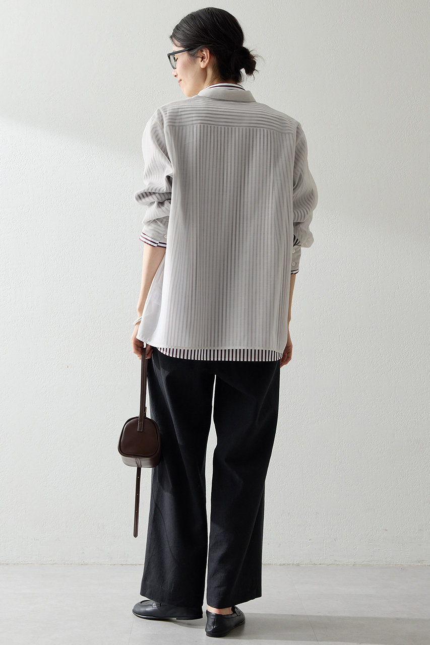 THE PAUSE Whim Gazette リネンタックワイドパンツ 麻100 Whim Gazette