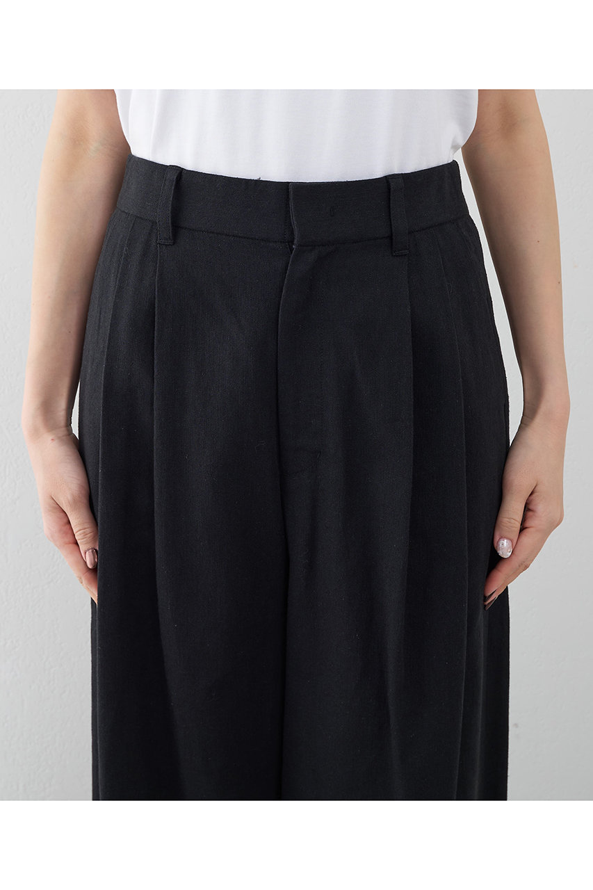 THE PAUSE Whim Gazette リネンタックワイドパンツ 麻100 Whim Gazette