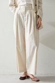【THE PAUSE】コットンリネンタックパンツ