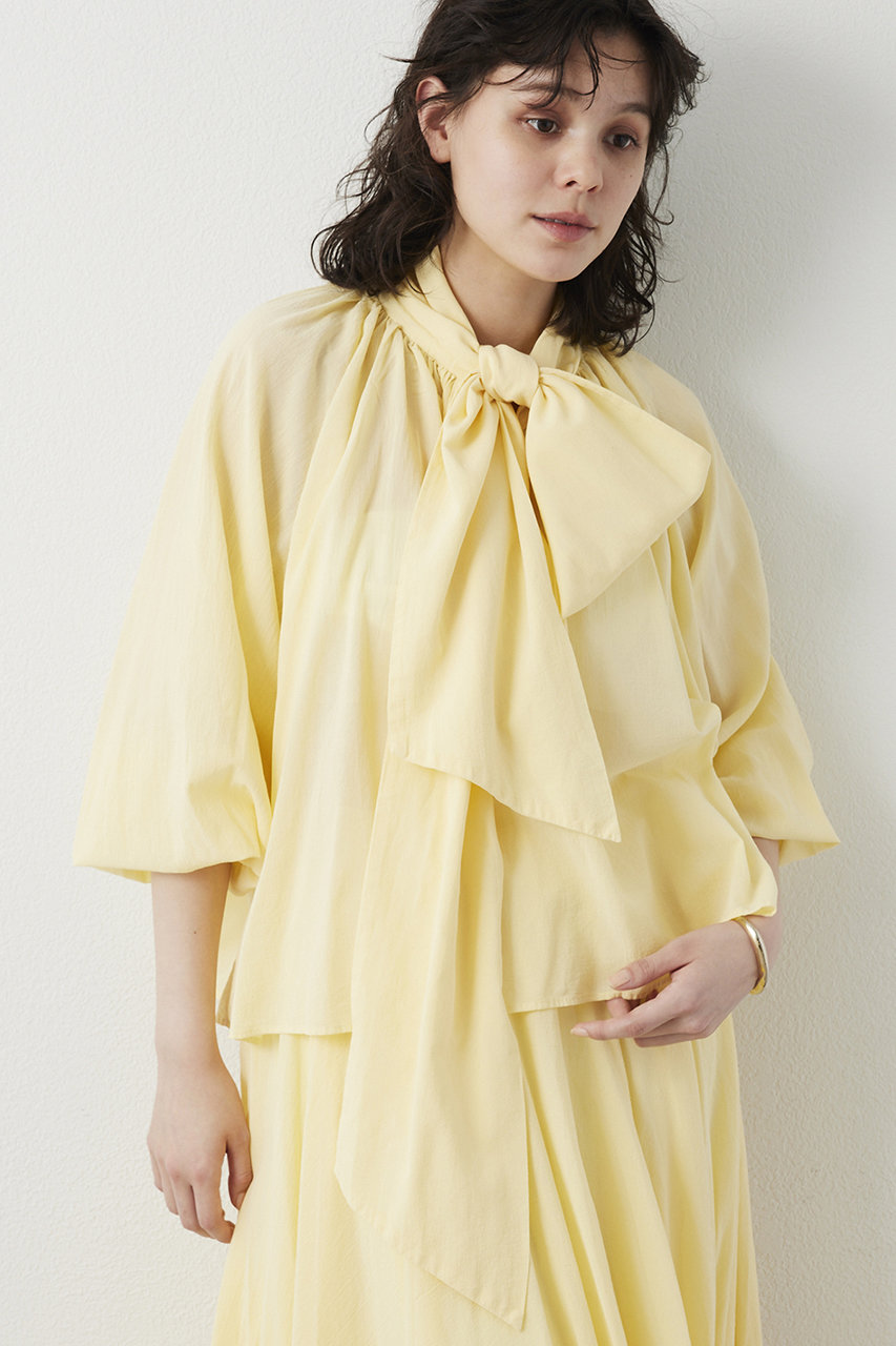 ウィム ガゼット/Whim Gazetteの【予約販売】製品染めボウブラウス(イエロー/WGZ1061204A0004)