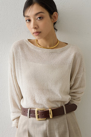 ウィム ガゼット/Whim Gazetteの【予約販売】ボートネックペーパーヤーンプルオーバー(110300/110301)