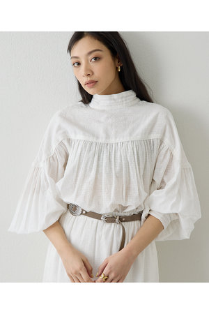 ウィム ガゼット/Whim Gazetteの【予約販売】コットンギャザー切替ブラウス(110400/110403)