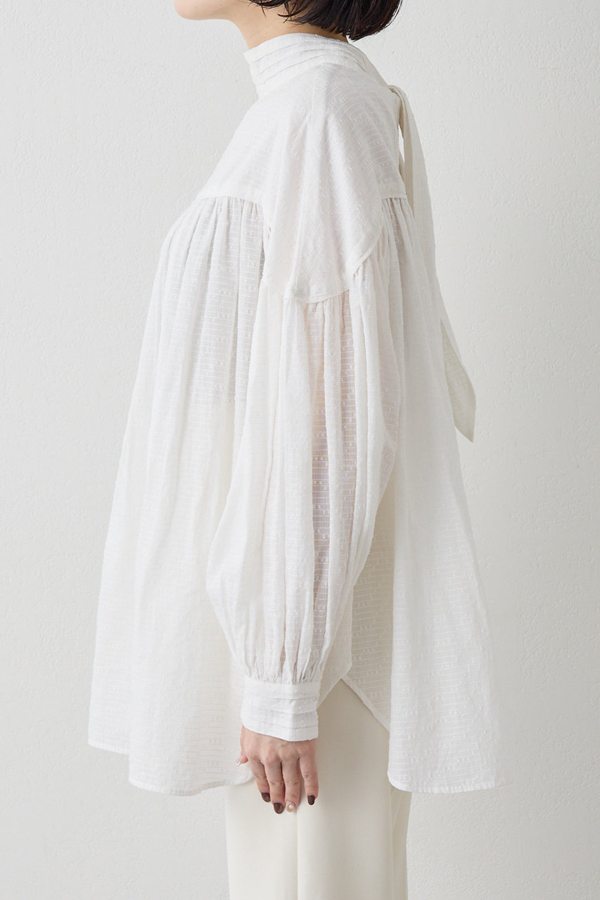 Whim Gazetteヴィムガゼットネックギャザーシャツ美品セレモニー ネックギャザーシャツ | Whim Gazette(ウィム ガゼット)レディース
