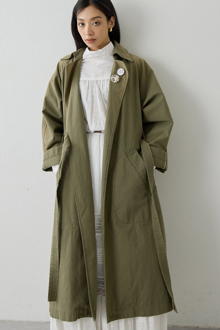 カルドファブリカ　レディース　ワイド　コート　オーバーサイズ　カーキ　ミリタリー cardo fabrica（カルドファブリカ）の「ニット × キルティングコート