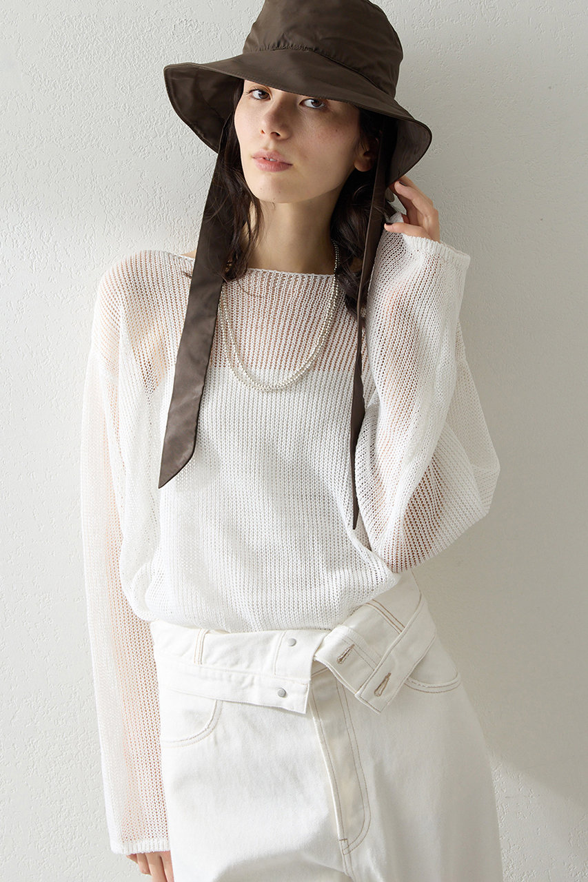 ボートメッシュニットプルオーバー