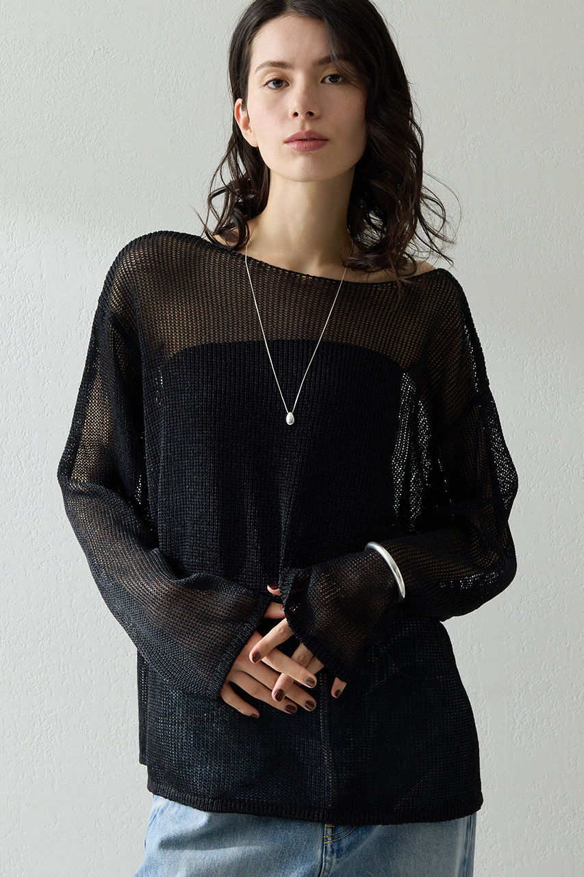 ボートメッシュニットプルオーバー