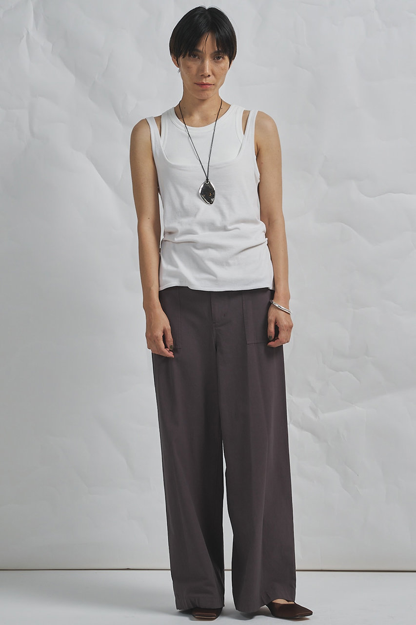 美品 ウィムガゼット 24AW GEMINI 14Gスムースニットパンツ Whim Gazette(ウィム ガゼット)｜【GEMINI】製品染めパンツ/ブラウン