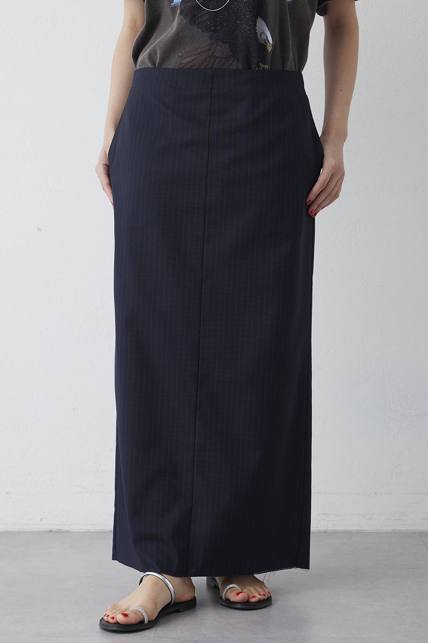 ウィム ガゼット/Whim Gazetteの【予約販売】Iラインスリットスカート(ネイビー/WGZ1061301A0001)