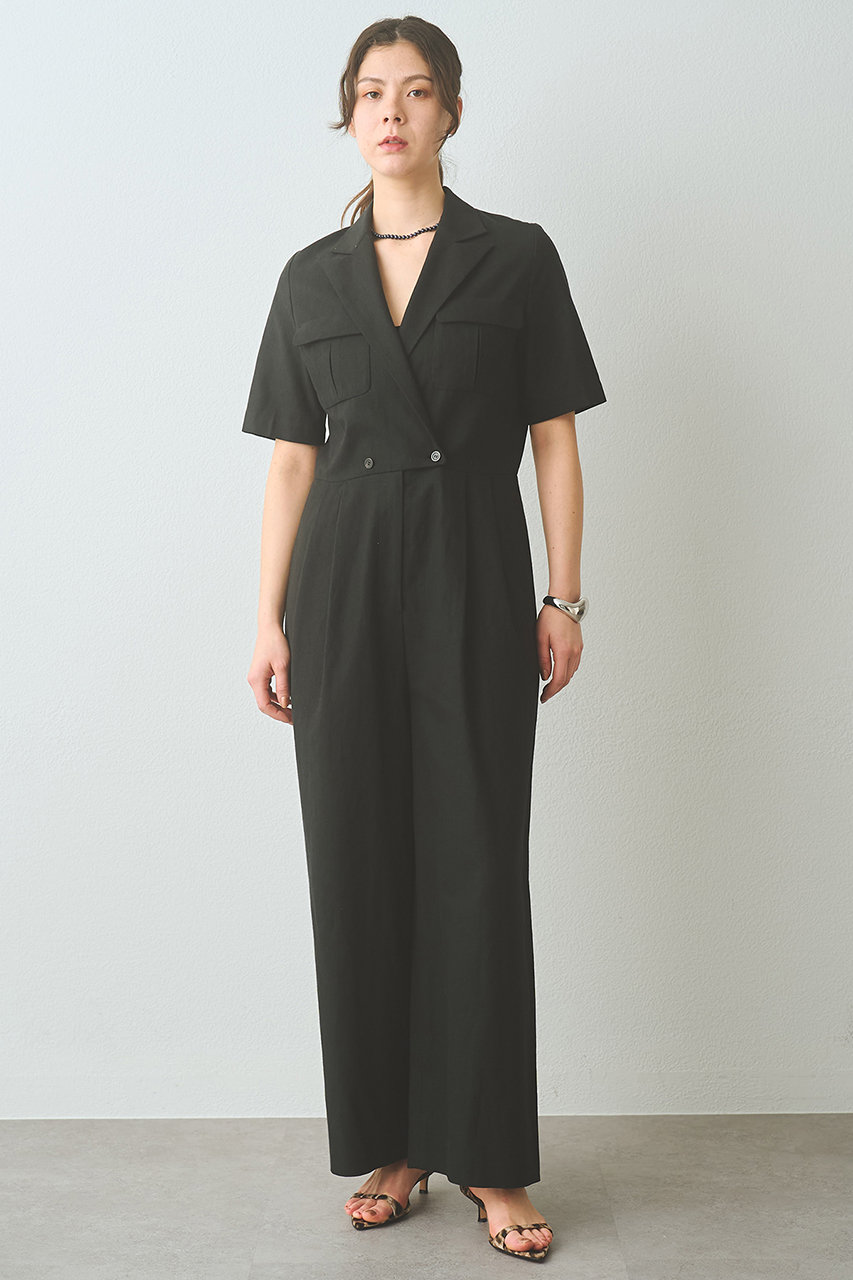 ウィム ガゼット/Whim Gazetteの【予約販売】コットンリネンオールインワン(ブラック/WGZ1061309A0001)