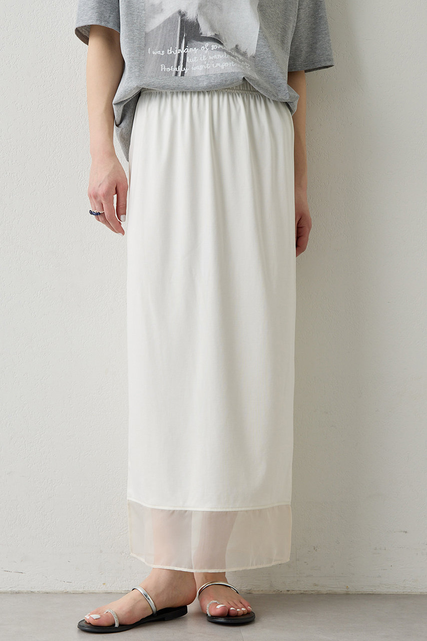 ウィム ガゼット/Whim Gazetteの【予約販売】【THE PAUSE】シアーヘムタイトスカート(オフホワイト/WGP1061401A0001)