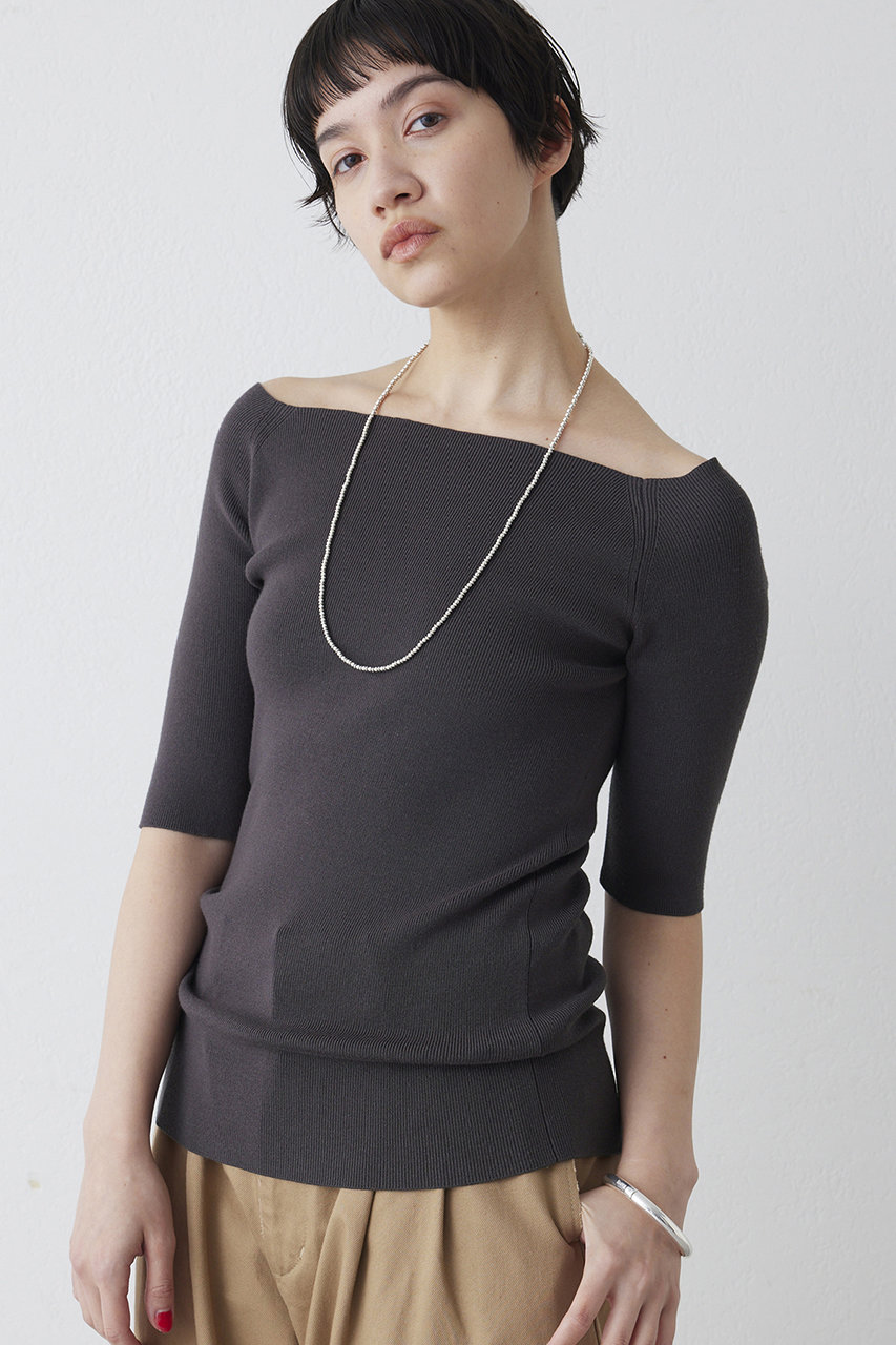 ウィム ガゼット/Whim Gazetteの【予約販売】【THE PAUSE】オフショルハーフスリーブプルオーバー(チャコールグレー/WGP1061205A0002)