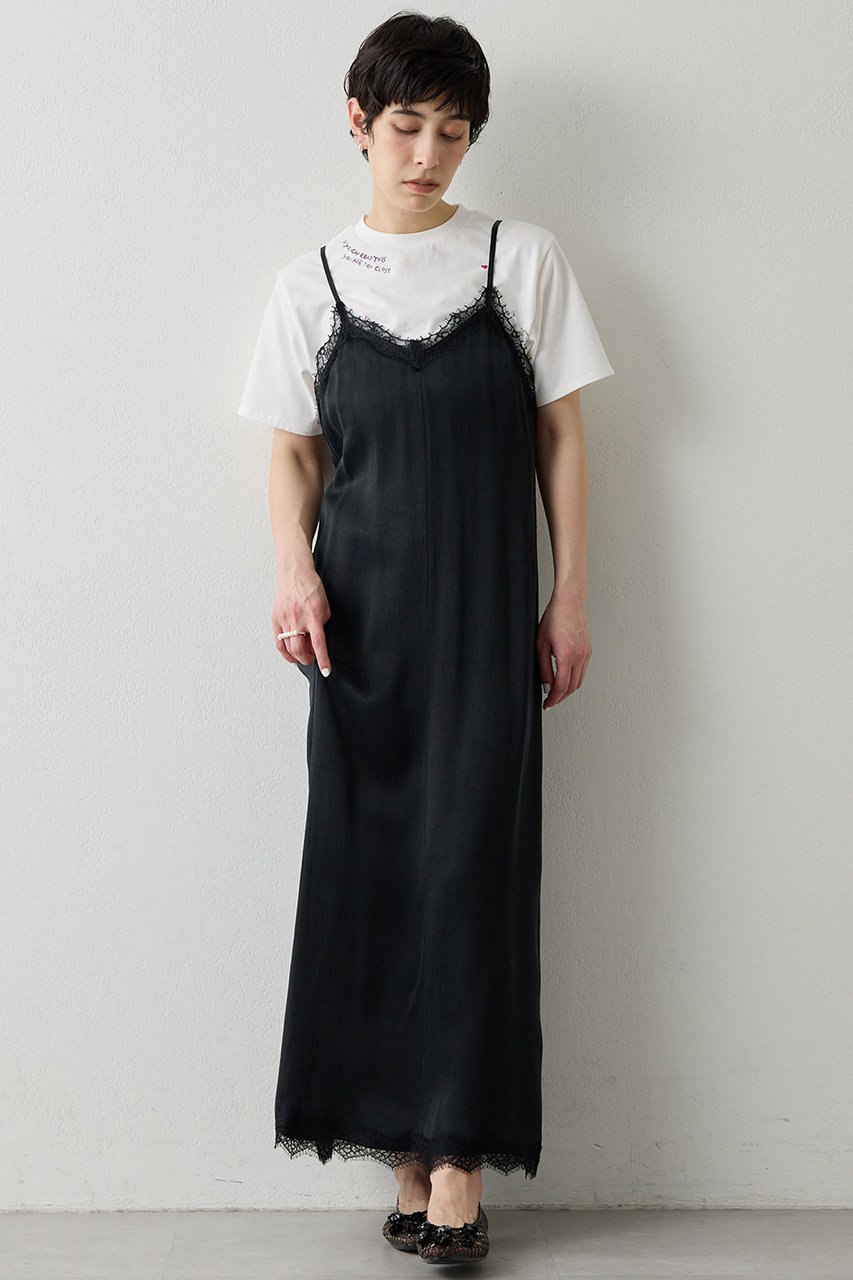 ウィム ガゼット/Whim Gazetteの【予約販売】【THE PAUSE】レーストリムキャミワンピース(ブラック/WGP1061309A0002)