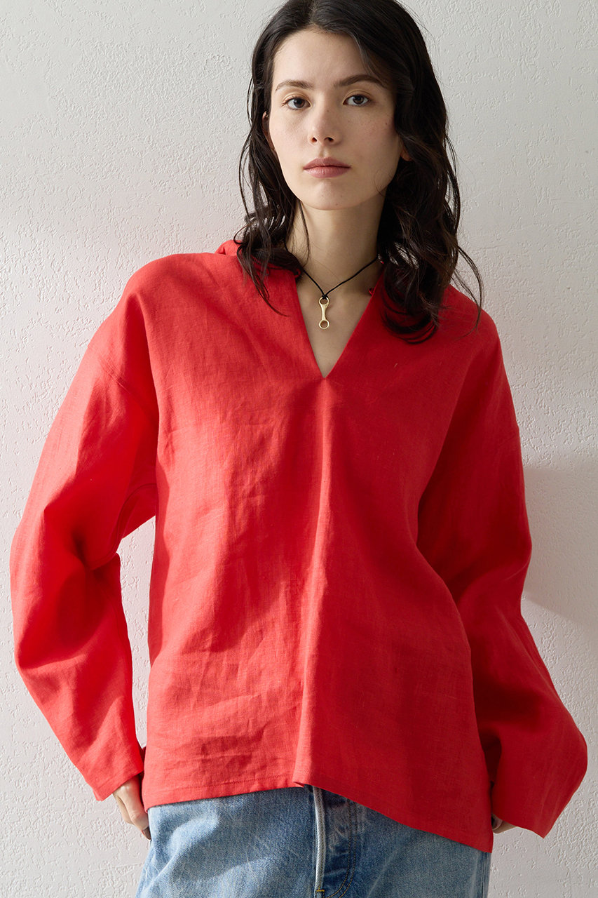 ウィム ガゼット/Whim Gazetteの【予約販売】リネンフードプルオーバー(レッド/WGZ1061304A0003)