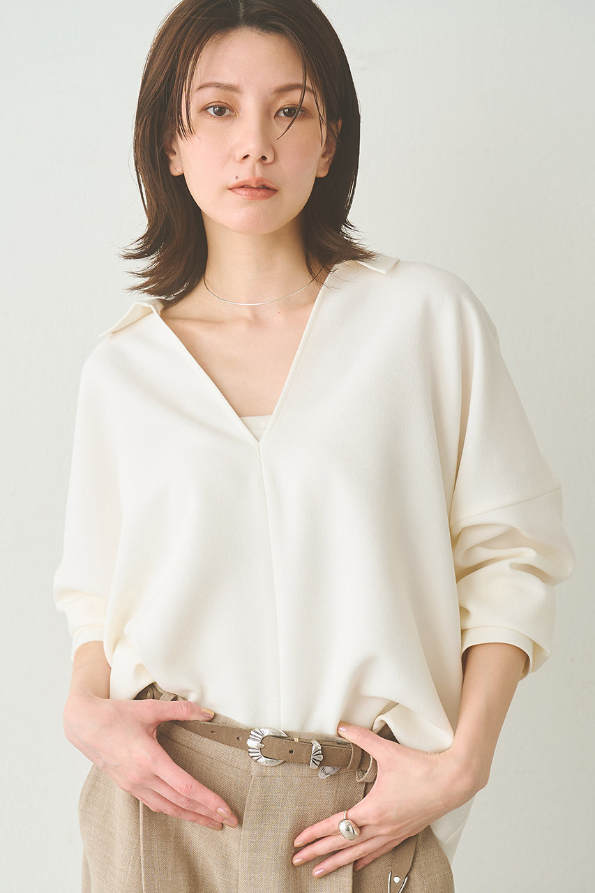 ウィム ガゼット/Whim Gazetteの【予約販売】スキッパージョーゼットブラウス(オフホワイト/WGZ1061204A0014)