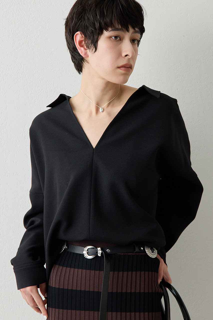 スキッパージョーゼットブラウス