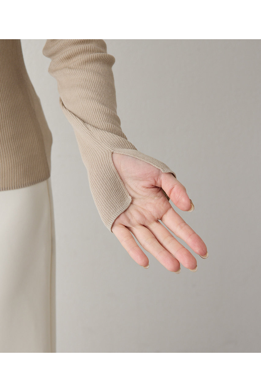 美品　ウィムガゼット  ベージュ系リブニット3点セット Whim Gazette(ウィム ガゼット)｜シアーリブニットプルオーバー