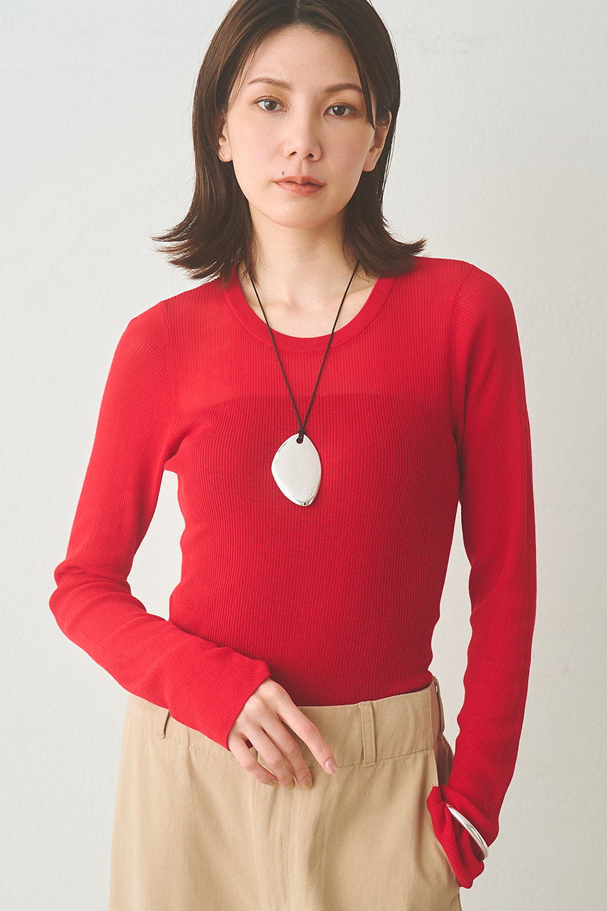 ウィム ガゼット/Whim Gazetteの【予約販売】シアーリブニットプルオーバー(レッド/WGZ1061305A0007)