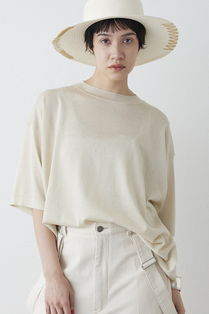 ウィム ガゼット/Whim Gazetteの【予約販売】ラメニットTEE(ゴールド/WGZ1061405A0001)