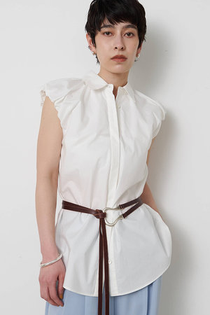 ウィム ガゼット/Whim Gazetteの【予約販売】【THE PAUSE】袖ギャザーノースリーブシャツ(110400/110401)