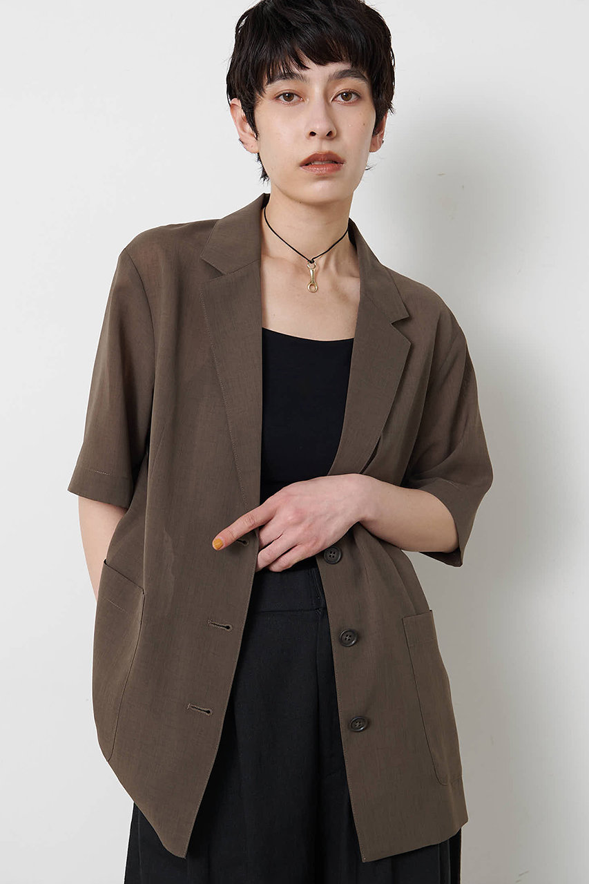 ウィム ガゼット/Whim Gazetteの【予約販売】【THE PAUSE】シアーハーフスリーブジャケット(チャコールグレー/WGP1061407A0001)