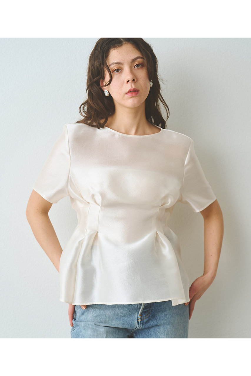 ウィム ガゼット/Whim Gazetteの【予約販売】オーガンジーペプラムブラウス(オフホワイト/WGZ1061304A0002)