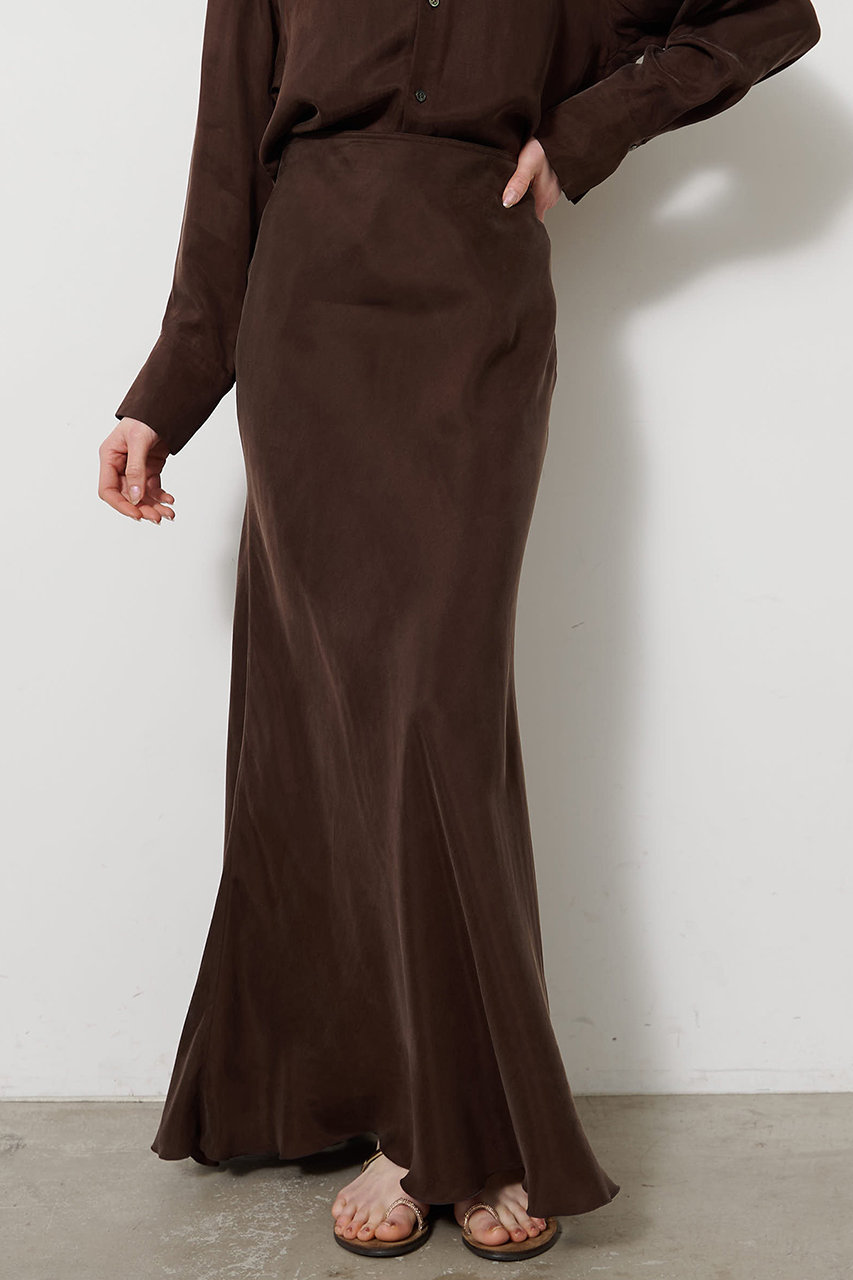 ウィム ガゼット/Whim Gazetteの【予約販売】キュプラフィブリルフレアスカート(ブラウン/WGZ1061401A0001)