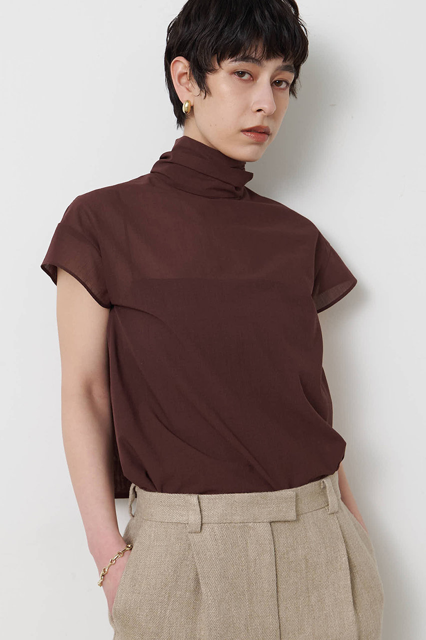 ウィム ガゼット/Whim Gazetteの【予約販売】シアーボウタイブラウス(ブラウン/WGZ1061304A0014)